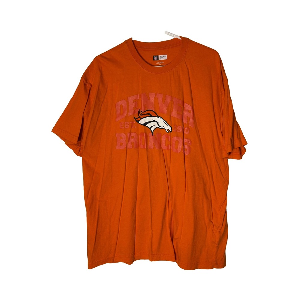 Denver Broncos NFL Team Apparel‎ Orange Cotton T Shirt Mens XL